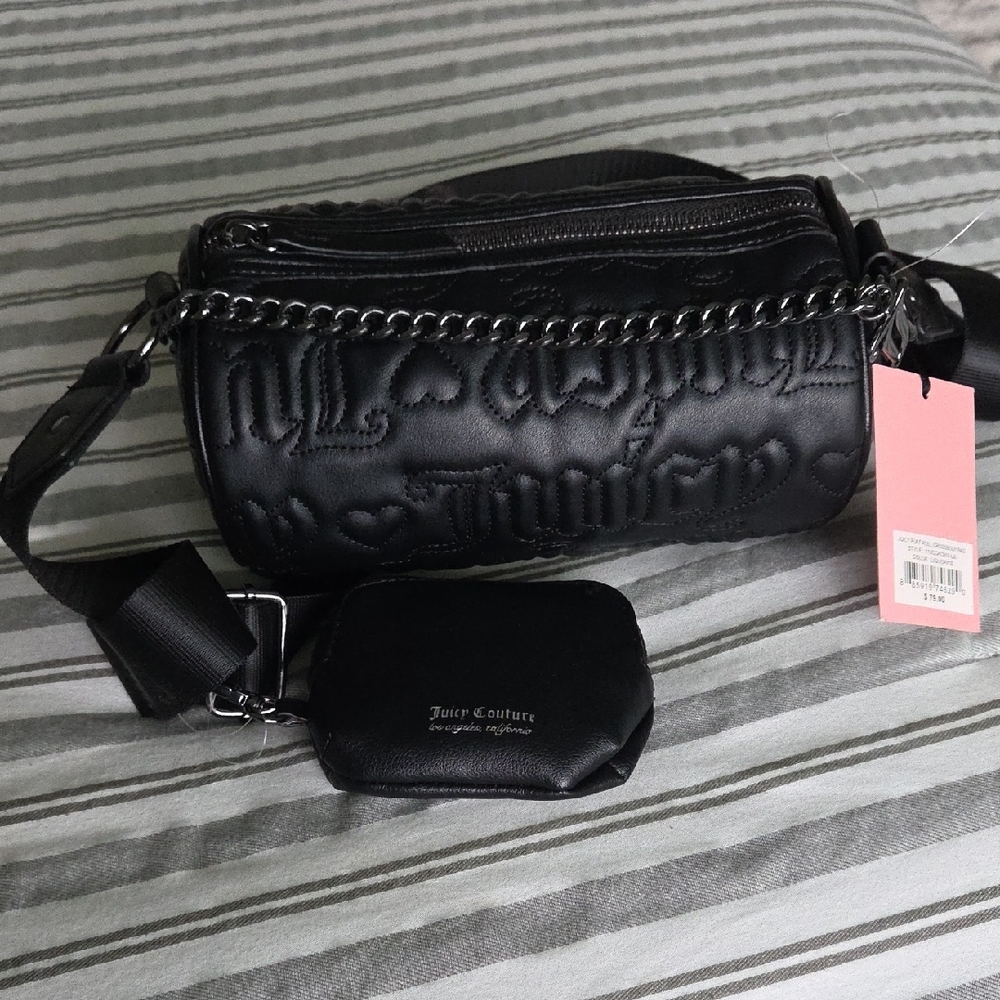 Juicy Couture Black Embossed Shoulder Bag